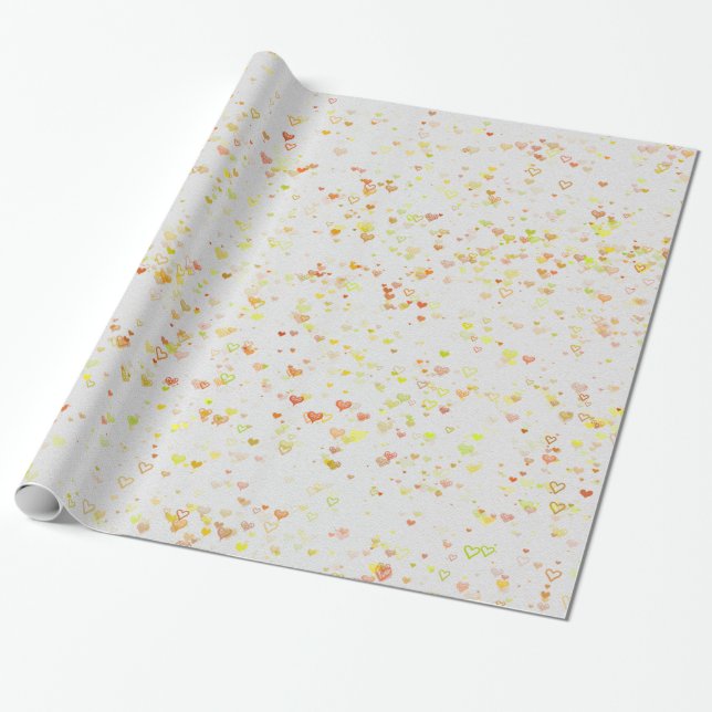 Papel de embrulho com corações (Desenrolado)