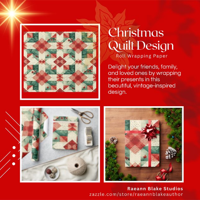 Papel de embrulho com desenho de colcha de Natal (Criador carregado)