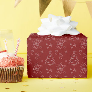 Papel de embrulho com desenho de Natal