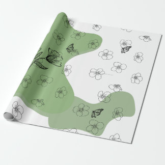 Papel de embrulho com desenho floral elegante