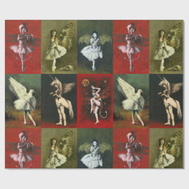 Papel de embrulho com diabinhos dançantes vintage