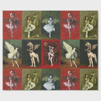 Papel de embrulho com diabinhos dançantes vintage