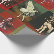 Papel de embrulho com diabinhos dançantes vintage