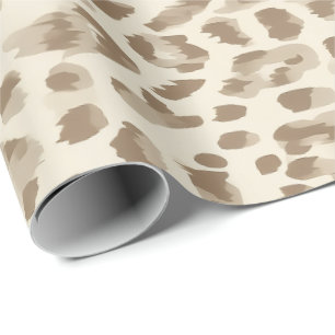 Papel de embrulho com estampa de leopardo bege
