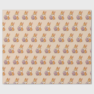 Papel de embrulho com estampa do coelho da Páscoa 