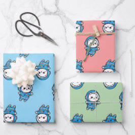 Papel de embrulho com foto personalizada de gato a