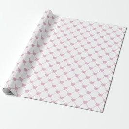 Papel de embrulho com grade de coração rosa delica