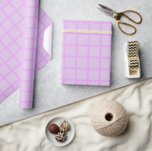 Papel de embrulho com grade de Lavanda suave
