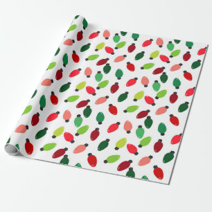 Papel de embrulho com impressão de Luzes de Árvore