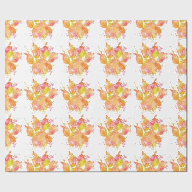 Papel de embrulho com impressão de pata de cachorr (Barra)