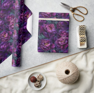 Papel de embrulho com impressão de peônias inspira