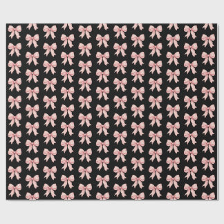 Papel de embrulho com laço de fita rosa Coquette