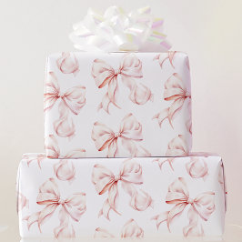 Papel de Embrulho com Laço Rosa Elegante