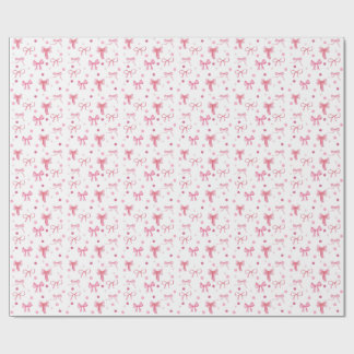 Papel de embrulho com laço rosa fofo