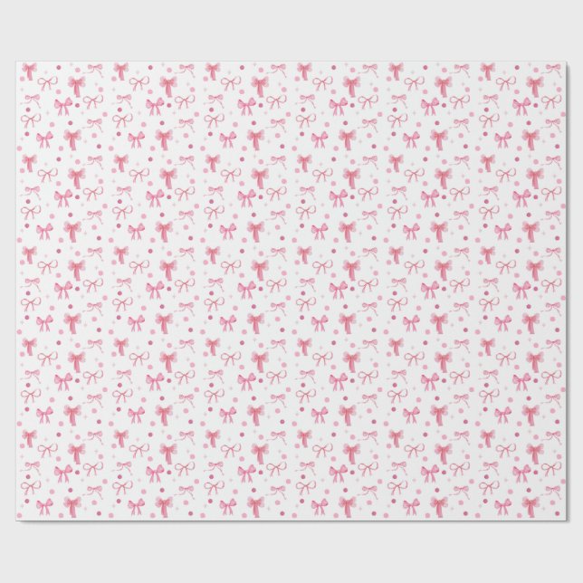 Papel de embrulho com laço rosa fofo (Aberto)