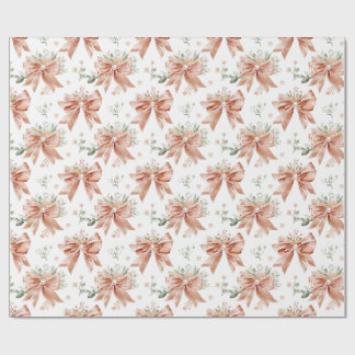 Papel de embrulho com laço vintage rosa | Papel de