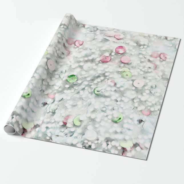 Papel de embrulho com lantejoulas e sequins (Desenrolado)