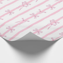 Papel de embrulho com listras de fita rosa fofo