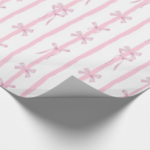 Papel de embrulho com listras de fita rosa fofo