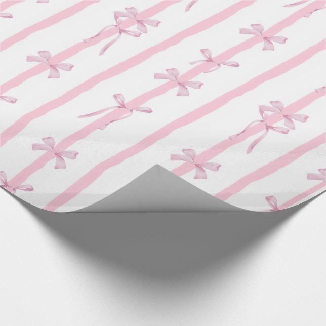 Papel de embrulho com listras de fita rosa fofo (Ponta)