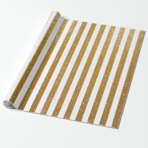 Papel de embrulho com listras de ouro elegante
