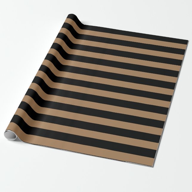 Papel de embrulho com listras marrons e pretas (Desenrolado)