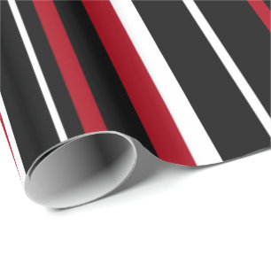 Papel de embrulho com listras Preto, Vermelho Escu