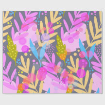Papel de embrulho com padrão botânico abstrato col