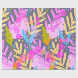 Papel de embrulho com padrão botânico abstrato col