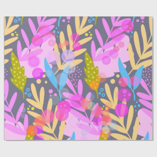 Papel de embrulho com padrão botânico abstrato col