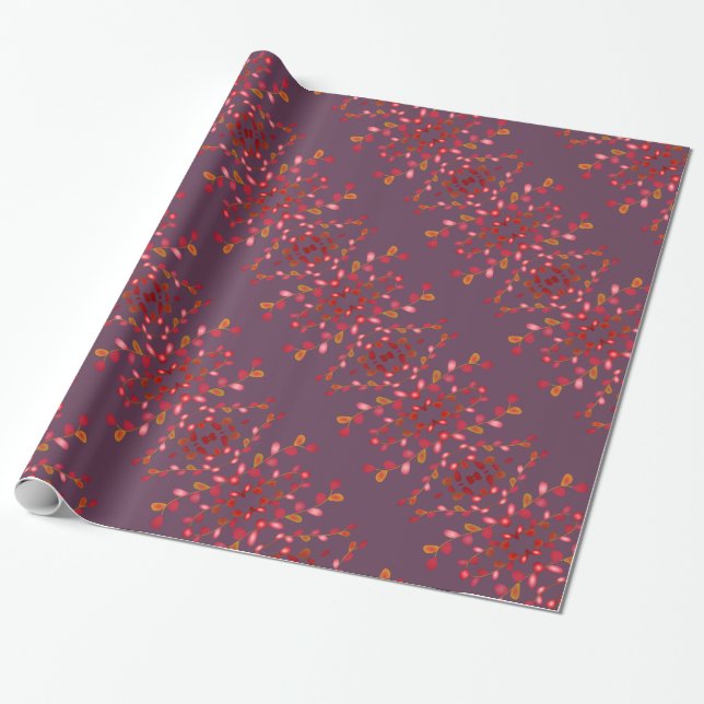 Papel de embrulho com padrão de ameixa (Desenrolado)