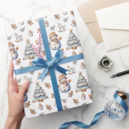 Papel de embrulho com padrão de árvore de Natal co