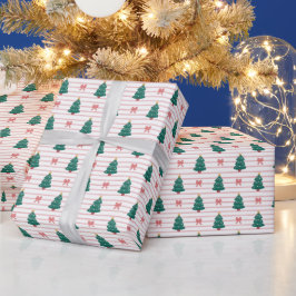 Papel de embrulho com padrão de árvore de Natal li