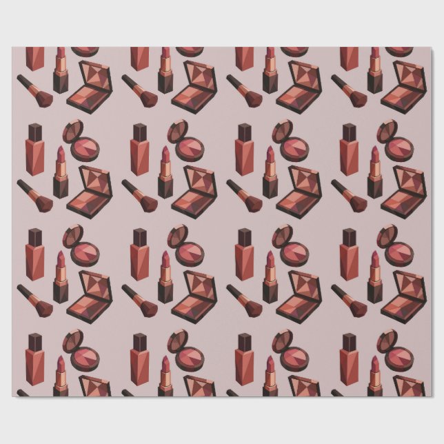 Papel de embrulho com padrão de batom chique (Aberto)