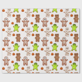 Papel de embrulho com padrão de biscoito de gengib