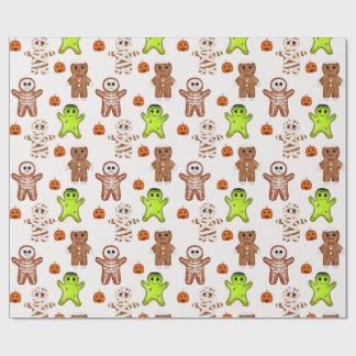 Papel de embrulho com padrão de biscoito de gengib
