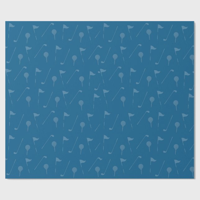 Papel de embrulho com padrão de bola de golfe cinz (Aberto)