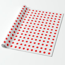 Papel de embrulho com padrão de bolinhas vermelhas