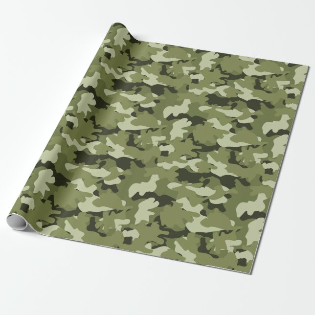 Papel de embrulho com padrão de camuflagem militar (Desenrolado)