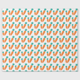 Papel de Embrulho com Padrão de Cenoura Fofa