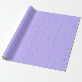 Papel de embrulho com padrão de estrela pastel fof