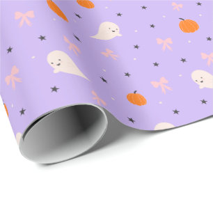 Papel de embrulho com padrão de fantasmas de Hallo