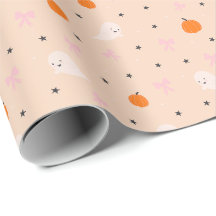 Papel de embrulho com padrão de fantasmas de Hallo