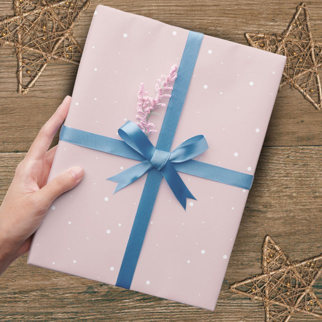 Papel de embrulho com padrão de floco de neve rosa (Criador carregado)
