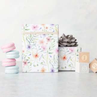 Papel de embrulho com padrão de flores silvestres 