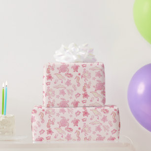 Papel de embrulho com padrão de gradiente rosa de