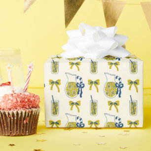 Papel de embrulho com padrão de limonada fresca em