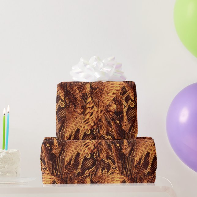 Papel de embrulho com padrão de pele de cobra (Presentes para festas)