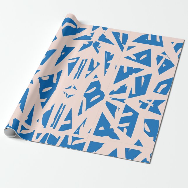 Papel de embrulho com padrão de triângulo azul (Desenrolado)