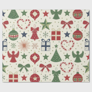 Papel de embrulho com padrão festivo de Natal
